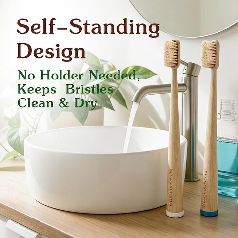 Boar Bristle Toothbrush, Natural Primals Bamboo Toothbrushes, Organic Wooden Toothbrush Non Toxic, Plasstic Free Bamboo Toothbrush Soft, All Natural Bristles Toothbrushes for Adults in Saudi Arabia