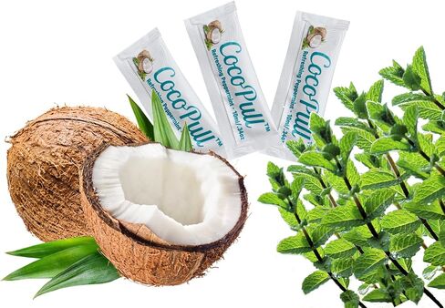 غسول الفم بالزيت العضوي من CocoPull USDA مع زيت النعناع - سحب زيت جوز الهند العضوي لنظافة الفم الكاملة، نفس منعش، أسنان نظيفة، لثة صحية - تبييض الأسنان الطبيعي، غير معدل وراثيًا in Saudi Arabia