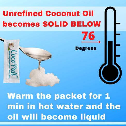 غسول الفم بالزيت العضوي من CocoPull USDA مع زيت النعناع - سحب زيت جوز الهند العضوي لنظافة الفم الكاملة، نفس منعش، أسنان نظيفة، لثة صحية - تبييض الأسنان الطبيعي، غير معدل وراثيًا in Saudi Arabia