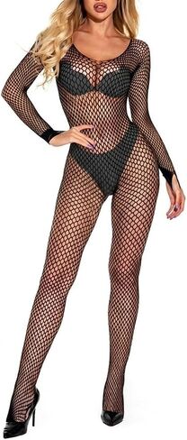 Women Body Stockings Sexy, Fishnet Bodysuit Rave Outfits,women's exotic apparel,Black Light Party in Saudi Arabia