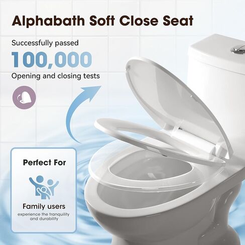 17" Comfort Height Toilet with Soft close seat, One piece Toilets for Bathrooms Elongated, Dual Flush 0.8/1.28 GPF, Nano Self-Cleaning Glaze, Easy to Clean&Install, ADA Height, 12" Rough-In in Saudi Arabia