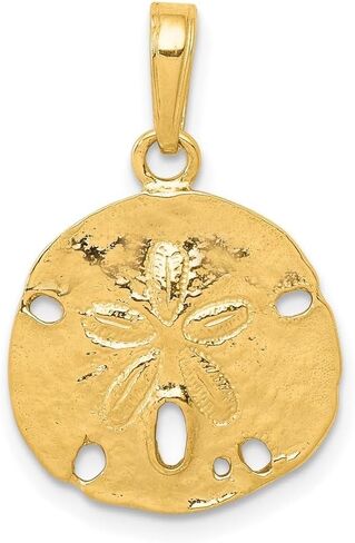 14k Yellow or White Gold Polished Sand Dollar Pendant in Saudi Arabia