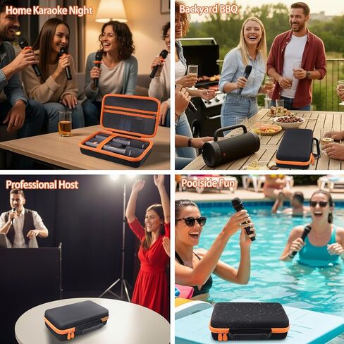 Wireless Microphone Case Compatible with JBL Wireless Two Microphone System, Dual Mic Storage Travel Bag for Handheld Microphones, Receiver, Adapter, AA Batteries, Shockproof EVA Carrying Case in Saudi Arabia