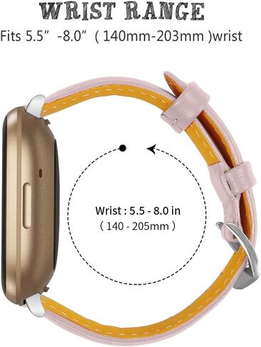 حزام FitTurn النحيف متوافق مع Fitbit Versa 4/Versa 3/Sense 2، أساور معصم بديلة رقيقة من الجلد الطبيعي للنساء والرجال، إكسسوارات سوار ساعة مصنوعة يدويًا، متعددة الألوان لـ Versa 4/Sense 2 (وردي) in Saudi Arabia