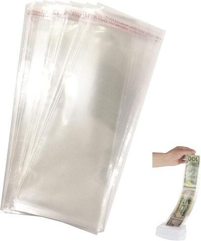 100 قطعة من حصالة الكيك أكياس شفافة آمنة للطعام لاصقة ذاتية الغلق وقابلة للإغلاق أكياس بلاستيكية شفافة (الصندوق غير متضمن) in Kuwait