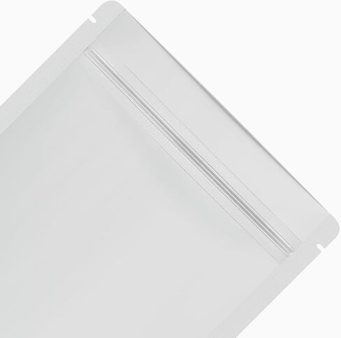 QQ Studio Pack of 100 Translucent Front Matte White Poly Plastic Resealable Bags (3.3oz (5" x 7"), White Stand-Up Pouch) in Kuwait