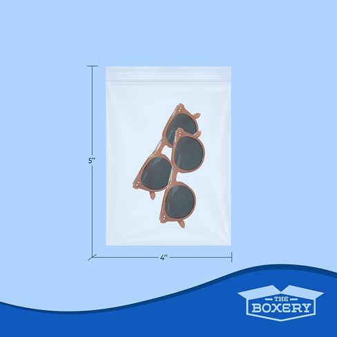 أكياس The Boxery مقاس 4 × 5 بوصة بسمك 2 مل من البلاستيك الشفاف القابل لإعادة الإغلاق (1000 عبوة) أكياس بولي قوية ومتينة مع سحاب قابل للإغلاق، والتخزين، والمجوهرات، والخرز، والحرف اليدوية، وحقائب التعبئة والشحن in Kuwait