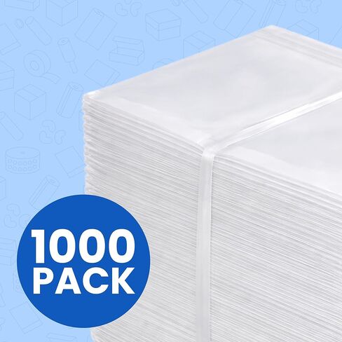 أكياس The Boxery مقاس 4 × 5 بوصة بسمك 2 مل من البلاستيك الشفاف القابل لإعادة الإغلاق (1000 عبوة) أكياس بولي قوية ومتينة مع سحاب قابل للإغلاق، والتخزين، والمجوهرات، والخرز، والحرف اليدوية، وحقائب التعبئة والشحن in Kuwait