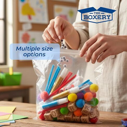 أكياس The Boxery مقاس 4 × 5 بوصة بسمك 2 مل من البلاستيك الشفاف القابل لإعادة الإغلاق (1000 عبوة) أكياس بولي قوية ومتينة مع سحاب قابل للإغلاق، والتخزين، والمجوهرات، والخرز، والحرف اليدوية، وحقائب التعبئة والشحن in Kuwait