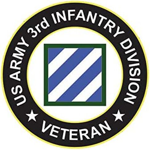EW Designs US Army 3rd Infantry Division Veteran Patch Sticker Decal Vinyl Rock of Marne Bumper Sticker Vinyl Sticker Car Truck Decal 5" in Saudi Arabia