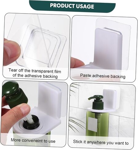 5Pcs Bathroom Wall Hanging Hooks and Shampoo Bottle Holder Strong Adhesive Bath Organizer for Efficient Bathroom Storage and Easy Organization in Saudi Arabia