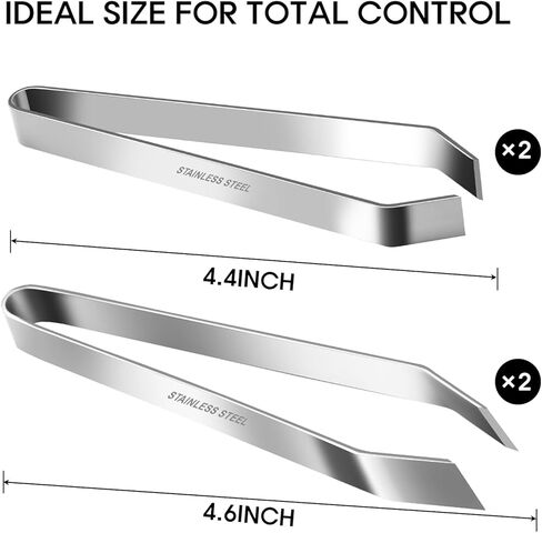 Fish Bone Tweezers Set, 4.6" Stainless Steel Remover for Salmon & Sushi Prep-4-Piece (2 Flat + 2 Slant) Pin Bone Pliers, Precision Seafood Deboning Tool for Home & Pro Chefs in Saudi Arabia