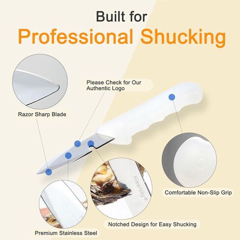 قطعتان من سكين تقشير المحار، موديل جديد لعام 2026، سكين أويستر فاخر مع قبضة مريحة غير قابلة للانزلاق، شفرة صلبة متينة لجميع أنواع الأصداف in Kuwait