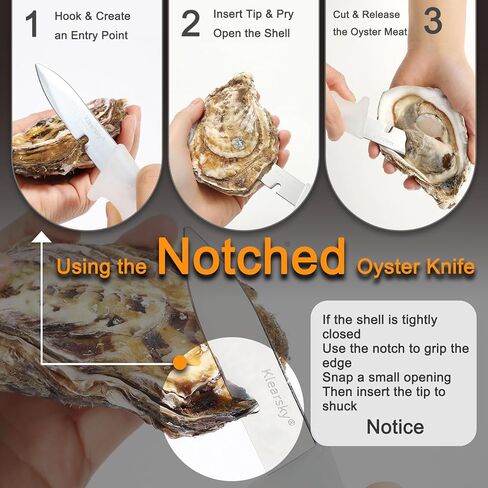 قطعتان من سكين تقشير المحار، موديل جديد لعام 2026، سكين أويستر فاخر مع قبضة مريحة غير قابلة للانزلاق، شفرة صلبة متينة لجميع أنواع الأصداف in Kuwait