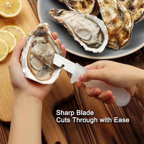 قطعتان من سكين تقشير المحار، موديل جديد لعام 2026، سكين أويستر فاخر مع قبضة مريحة غير قابلة للانزلاق، شفرة صلبة متينة لجميع أنواع الأصداف in Kuwait