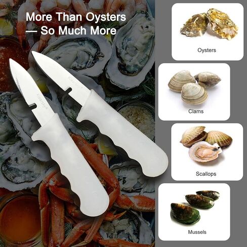 قطعتان من سكين تقشير المحار، موديل جديد لعام 2026، سكين أويستر فاخر مع قبضة مريحة غير قابلة للانزلاق، شفرة صلبة متينة لجميع أنواع الأصداف in Kuwait