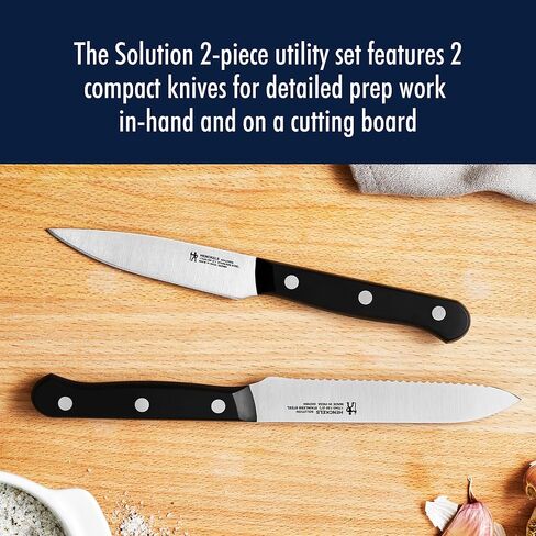 مجموعة سكاكين متعددة الاستخدامات من HENCKELS Solution Razor-Sharp مكونة من قطعتين، سكين هندسي ألماني مستنير بأكثر من 100 عام من الإتقان، من الفولاذ المقاوم للصدأ in Kuwait