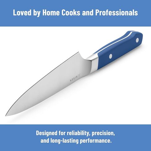 Misen 5.5" Utility Knife – High Carbon Japanese AUS-10 Stainless Steel – Hybrid German & Japanese Blade – Precision Kitchen Knife for Professionals & Home Cooks – Ultimate Cutting Performance - Blue in Saudi Arabia