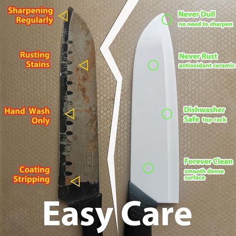 Ceramic Knife - 7 inch Chef's Santoku Knife - Sharp Ceramic Kitchen Knife with Sheath Cover in Saudi Arabia