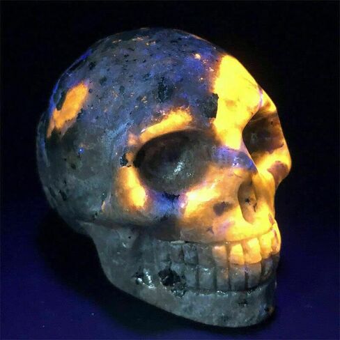 TEAMWILL 2" Natural flame's Stone Quartz Skull Crystal Hand Carved Healing 1pc in Saudi Arabia