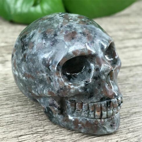 TEAMWILL 2" Natural flame's Stone Quartz Skull Crystal Hand Carved Healing 1pc in Saudi Arabia