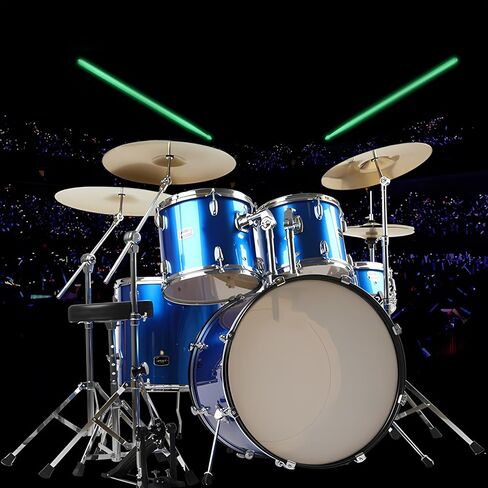 Glow Drum Sticks 2 Pairs, Luminous Classic 5A Nylon Drumsticks for Night Performance Bright Glow in the Dark Fluorescent for Stage Show Jazz Percussion Music Instrument Ideal Drummer Gifts in Saudi Arabia
