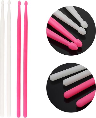 Glow Drum Sticks 2 Pairs, Luminous Classic 5A Nylon Drumsticks for Night Performance Bright Glow in the Dark Fluorescent for Stage Show Jazz Percussion Music Instrument Ideal Drummer Gifts in Saudi Arabia