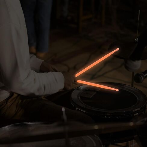 Glow Drum Sticks 2 Pairs, Luminous Classic 5A Nylon Drumsticks for Night Performance Bright Glow in the Dark Fluorescent for Stage Show Jazz Percussion Music Instrument Ideal Drummer Gifts in Saudi Arabia