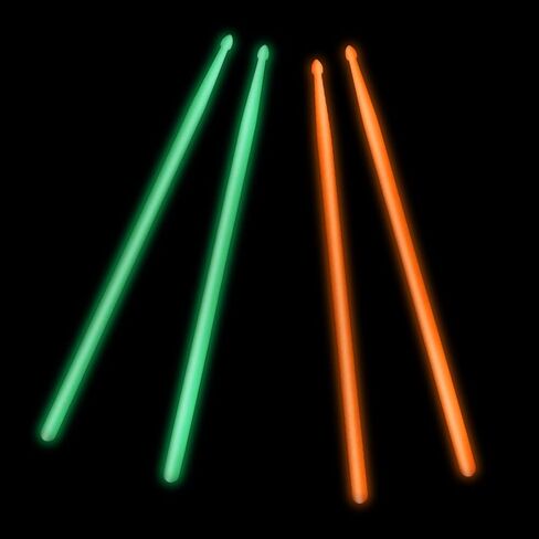 Glow Drum Sticks 2 Pairs, Luminous Classic 5A Nylon Drumsticks for Night Performance Bright Glow in the Dark Fluorescent for Stage Show Jazz Percussion Music Instrument Ideal Drummer Gifts in Saudi Arabia
