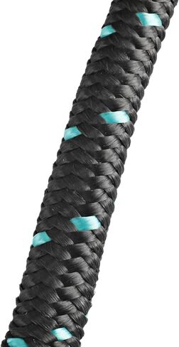 NovelBee 3/16 Inch X 100 Feet Double Braid Nylon Anchor Line with Stainless Steel Thimble and Hook (Black/Green) in Saudi Arabia
