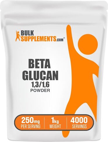 BulkSupplements.com Beta Glucan Powder - 1,3/1,6, Beta Glucan Supplements - Vegan & Gluten Free Supplement, 250mg per Serving, 100g (3.5 oz) (Pack of 1) in Saudi Arabia