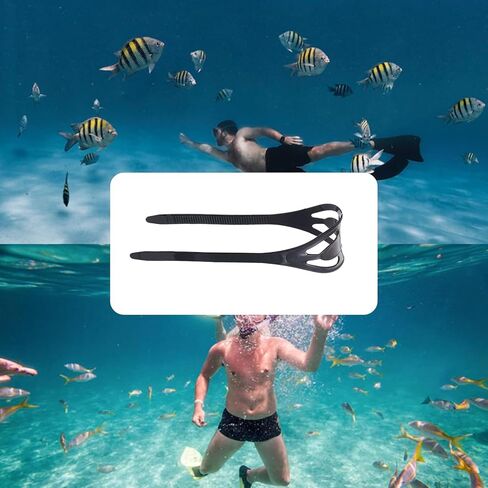 NICENEEDED 2 Pcs Scuba Mask Strap, Black and Transparent Dive Mask Strap, Universal Silicone Replacement Snorkeling Mask Strap Swimming Diving Mask Straps Head Band Spare Parts Accessories in Saudi Arabia