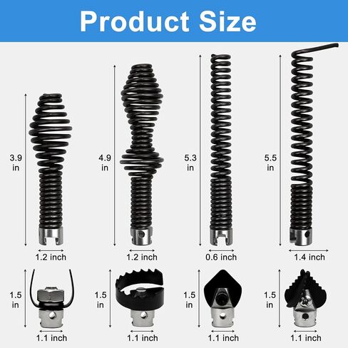 10-Piece Drain Snake Attachments for Ridgid K-400 Accessories, Drain Snake Drill attachment includes Cutting tools, Sawtooth, Glove for C4/6/7/8 in Saudi Arabia