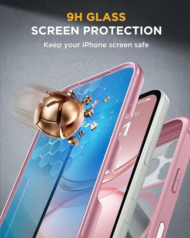 Miracase for iPhone 16 Pro Max Case 6.9'', [Bubble Free] Full-Body Bumper Phone case with Built-in Full Glass Screen &Lens Protector,Compatible with MagSafe,Drop Proof 16 Pro Max Cover,Blue in Saudi Arabia