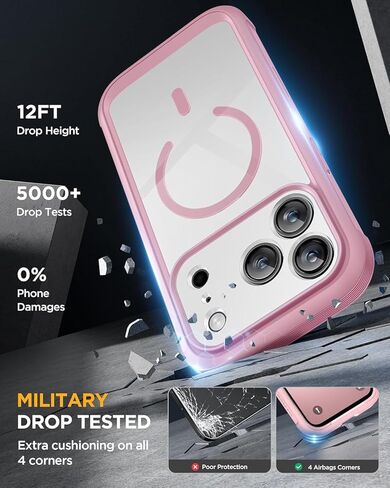 Miracase for iPhone 16 Pro Max Case 6.9'', [Bubble Free] Full-Body Bumper Phone case with Built-in Full Glass Screen &Lens Protector,Compatible with MagSafe,Drop Proof 16 Pro Max Cover,Blue in Saudi Arabia