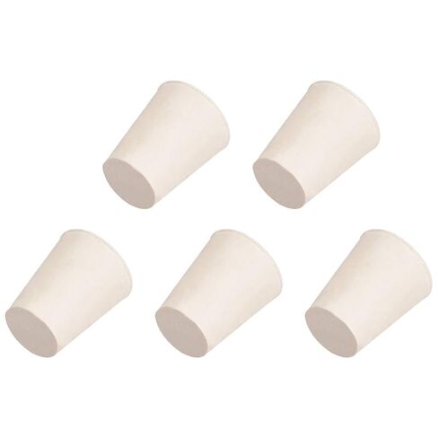 White Tapered Shaped Solid Rubber Stopper for Lab Tube Stopper Size 16-19mm 5Pcs in Saudi Arabia