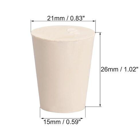 White Tapered Shaped Solid Rubber Stopper for Lab Tube Stopper Size 16-19mm 5Pcs in Saudi Arabia