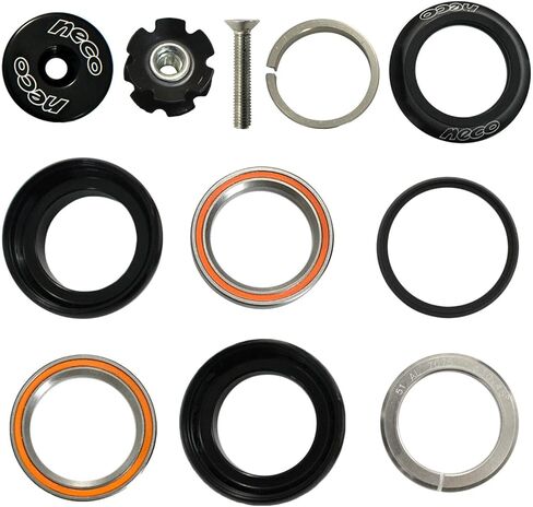 NECO 1-1/8" CNC Threadless 1 Inch Headset, Black, NC2866 in Saudi Arabia