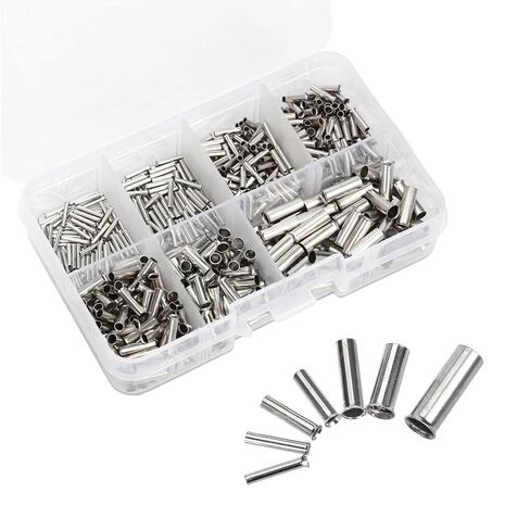 600 Pcs 7 Sizes Wire Ferrules Kits - Tinned Copper Crimp Connector AWG 22-10 Non Insulated Ferrules Pin Cord End Terminal Assortment Kit in Saudi Arabia