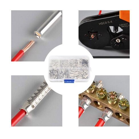 600 Pcs 7 Sizes Wire Ferrules Kits - Tinned Copper Crimp Connector AWG 22-10 Non Insulated Ferrules Pin Cord End Terminal Assortment Kit in Saudi Arabia