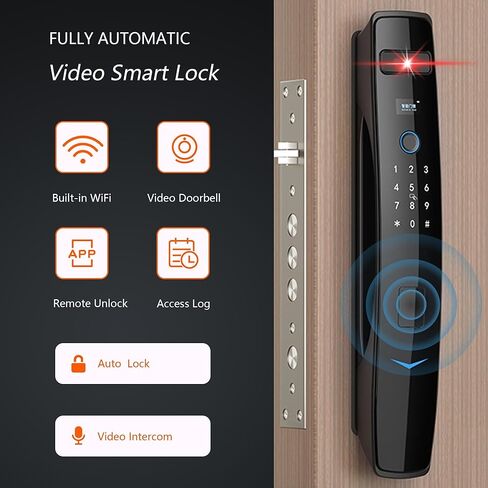 3D Face Recognition Smart Door Lock,Palm Vein Recognition Video Smart Lock with Camera,Build-in WiFi,Doorbell,APP Control,Security WiFi Fingerprint Smart Mortise Lock for Front Door in Saudi Arabia