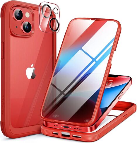 Miracase Magnetic Case for iPhone 13 Mini 5.4 Inch,with MagSafe,Built in Screen Protector,Full Body Protection(Black) in Kuwait