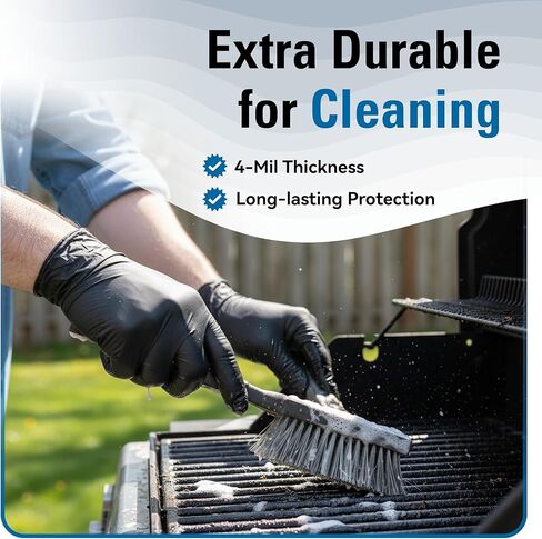 SWIFTLITE Nitrile Gloves Disposable Latex Free, 4 Mil Black Food Grade Powder Free Rubber Gloves for BBQ, Cooking, Cleaning in Saudi Arabia
