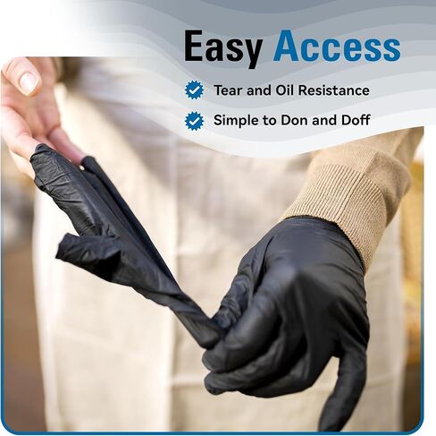 SWIFTLITE Nitrile Gloves Disposable Latex Free, 4 Mil Black Food Grade Powder Free Rubber Gloves for BBQ, Cooking, Cleaning in Saudi Arabia
