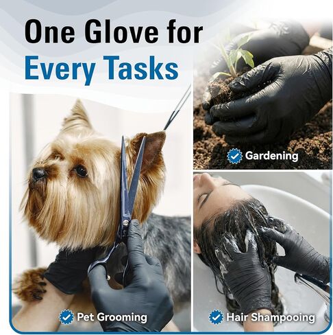SWIFTLITE Nitrile Gloves Disposable Latex Free, 4 Mil Black Food Grade Powder Free Rubber Gloves for BBQ, Cooking, Cleaning in Saudi Arabia