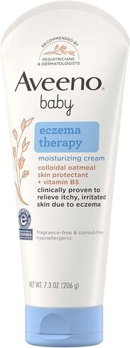 Aveeno Baby Eczema Therapy Moisturizing Cream, Natural Colloidal Oatmeal & Vitamin B5, Baby Cream for Dry, Itchy, Irritated Skin Due to Eczema, Paraben- & Steroid-Free, 12 fl. oz in Kuwait
