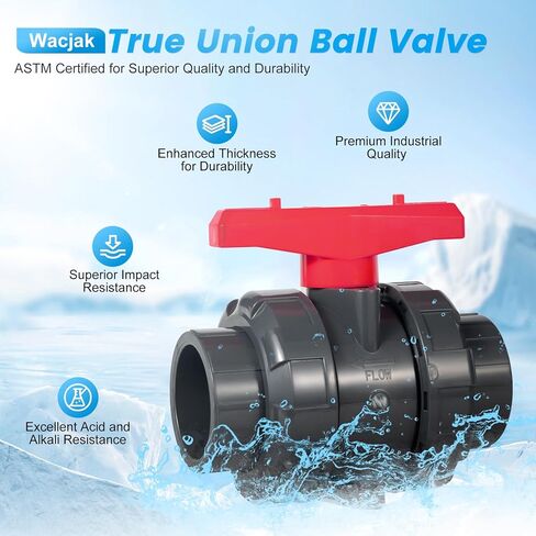 1/2" PVC True Union Ball Valve 2 Pack - Dual Valve Bundle Saves 5% | ASTM D2467 | Leak-Proof for Pool Pumps & Plumbing in Saudi Arabia