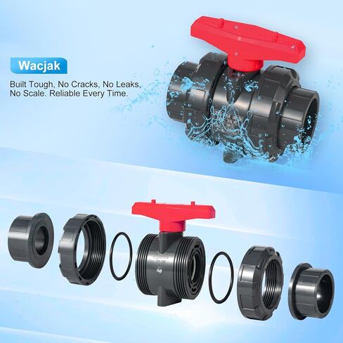1/2" PVC True Union Ball Valve 2 Pack - Dual Valve Bundle Saves 5% | ASTM D2467 | Leak-Proof for Pool Pumps & Plumbing in Saudi Arabia