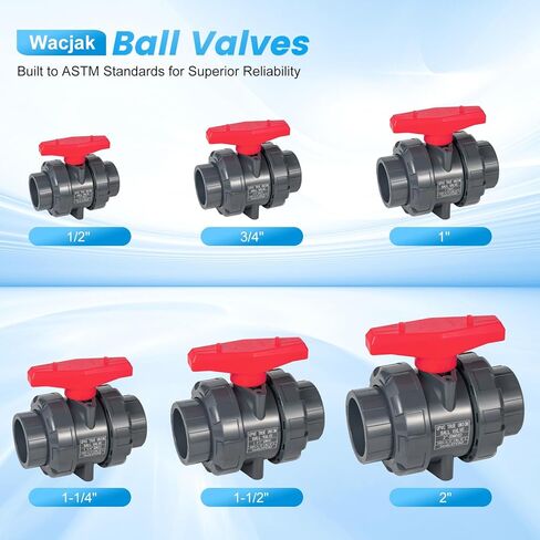 1/2" PVC True Union Ball Valve 2 Pack - Dual Valve Bundle Saves 5% | ASTM D2467 | Leak-Proof for Pool Pumps & Plumbing in Saudi Arabia
