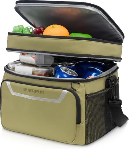 Everfun Small Cooler Lunch Box Mini Leak-Probroot ناعم مزدوج Deck 24 يمكن أن يكون الشخص المعزول المعزول قابلاً للطي محمولة حقيبة غداء مقاومة للماء على الرجال in Kuwait